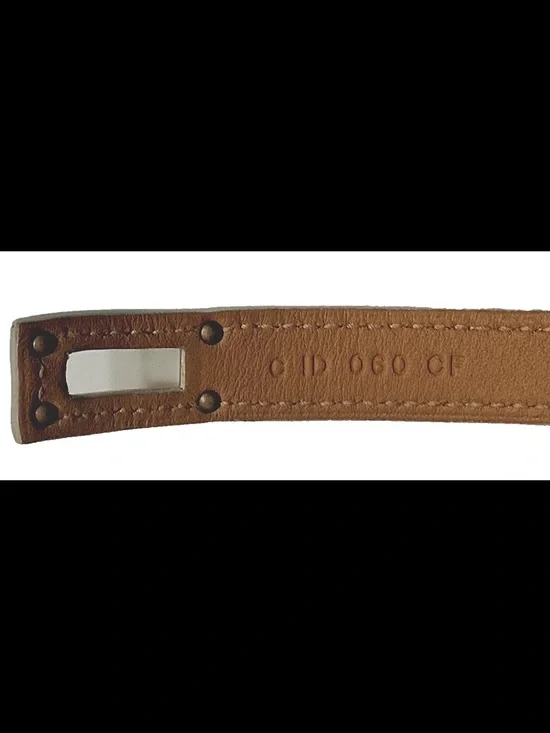 HERMES - Kelly Double Tour Wrap Bracelet - White Leather & Gold Hardware - Picture 5 of 5